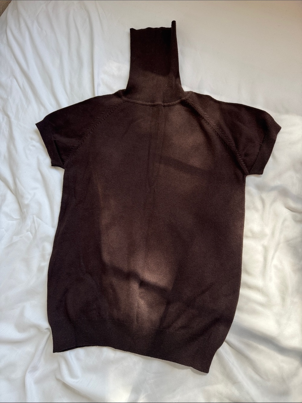Zara Short Sleeve Turtleneck Sweater Dress - Dark Brown